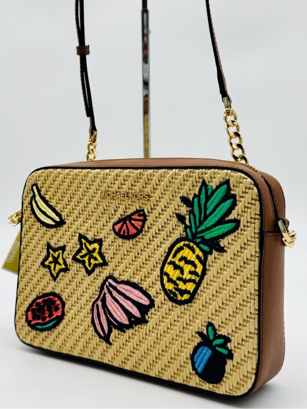 Michael Kors Island Escape Large Jet Set Item EW Xbody Bag Natural Multi